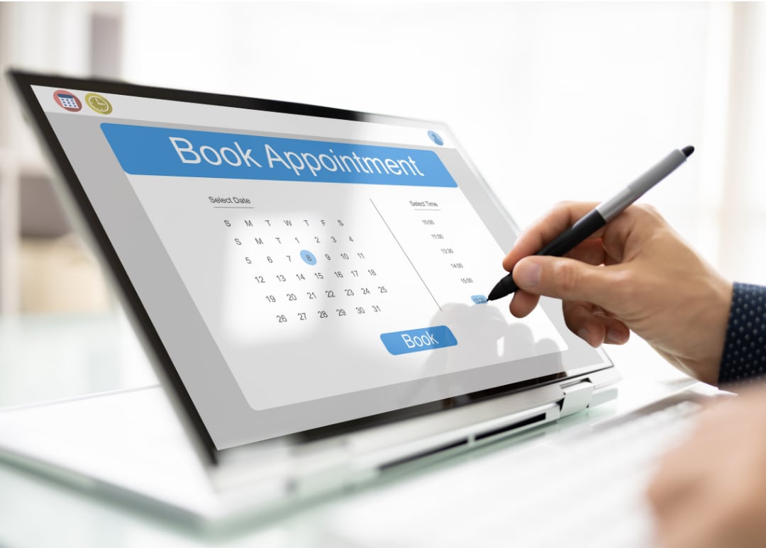 Booking appointments illustration from the existing TeamWOW website
